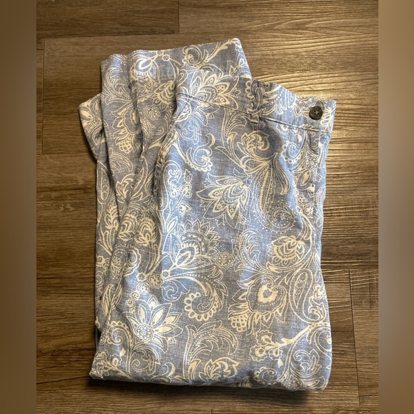 Talbots Pants - Talbots Crop Pants 16P Linen Blend Floral